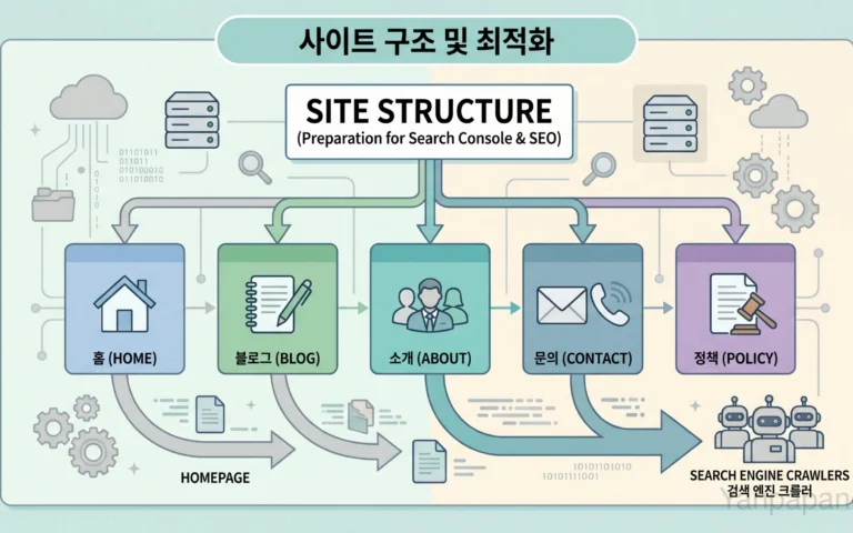 Search Console 연결 전 사이트 구조를 정리한 참고 이미지
