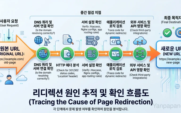 redirect 페이지가 생긴 원인을 정리한 참고 이미지